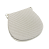 Coussins de siège rayés blancs en forme de D | Coussin de siège rayé extra épais en forme de D