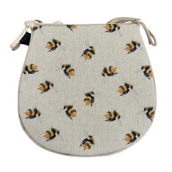 Kleine Bienen Wende-Sitzkissen in 'D'-Form | Set mit 4, 6 oder 8 Stuhlkissen