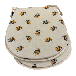 Coussin de chaise réversible en forme de « D » Small Bees | Lot de 4, 6 ou 8 coussins de chaise