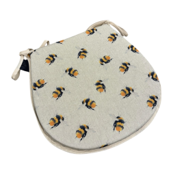 Coussin de chaise réversible en forme de « D » Small Bees | Lot de 4, 6 ou 8 coussins de chaise
