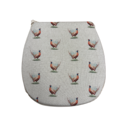Petits coussins de chaise réversibles en forme de « D » à motif de faisans | Lot de 2, 4, 6 ou 8 coussins de chaise