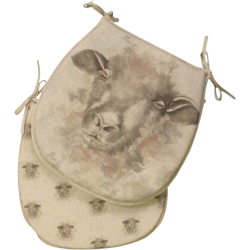 Sheep Reversible 'D' Shape Seat Pads | Set of 2,4,6 or 8 Chair Pads