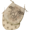 Coussins de chaise réversibles en forme de « D » à motif mouton | Lot de 2, 4, 6 ou 8 coussins de chaise