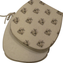 Bunny Rabbit Reversible 'D' Shape Seat Pad | Set of 2,4,6,8 Chair Pads
