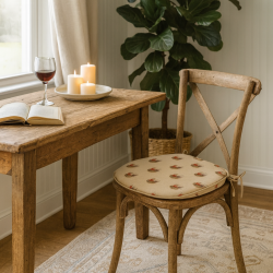 Rooster Reversible 'D' Shape Seat Pad | Set of double sided Chair Pads