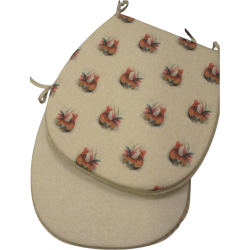 Coussin de siège réversible en forme de « D » motif coq | Ensemble de coussins de chaise double face