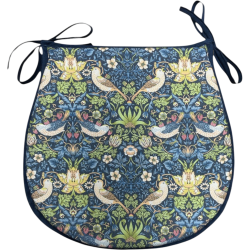 D Shaped Seat Pad Strawberry Thief Navy | Blue Floral D Shape Seat Pad