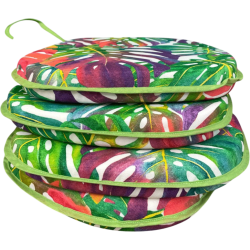 D Shaped Seat Pad Tropical Leaves | Modern Multicoloured Seat Pads |
