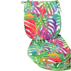 D Shaped Seat Pad Tropical Leaves | Modern Multicoloured Seat Pads |