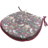 Coussin de siège en forme de D Strawberry Thief Crimson | Coussin de siège en forme de D à motif floral rouge