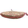 Coussin de siège en forme de D Strawberry Thief Crimson | Coussin de siège en forme de D à motif floral rouge