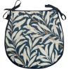 Coussin d'assise en forme de D, motif branches de saule et ébène | Coussins d'assise à motifs en forme de D |