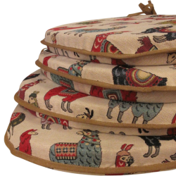 Coussins de siège en forme de D à motif lama | Coussins de siège en forme de D à motif animal