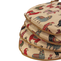 Coussins de siège en forme de D à motif lama | Coussins de siège en forme de D à motif animal