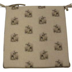 Petits coussins de chaise carrés réversibles à motif lapin | Lot de 2, 4, 6 ou 8 coussins