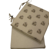 Petits coussins de chaise carrés réversibles à motif lapin | Lot de 2, 4, 6 ou 8 coussins