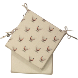 Petits coussins carrés pour chaises à motifs de faisans | Lot de 2, 4, 6 ou 8 coussins | Double face