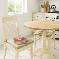 Großes Hahn-Wendekissen für quadratische Sitze | Set mit 2, 4, 6 oder 8 Stuhlkissen