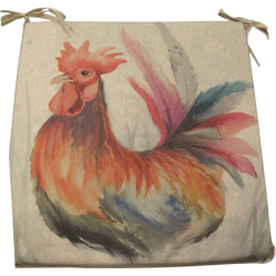 Set di Cuscini Quadrati Reversibili con Gallo Grande | Set di 2, 4, 6 o 8 Cuscini per Sedia