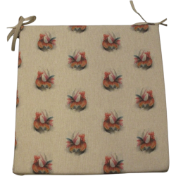 Petits coussins de chaise carrés réversibles à motifs de coqs | Lot de 2, 4, 6 ou 8 coussins de chaise
