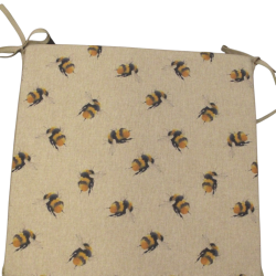 Bumble Bees Reversible Square Seat Pads | Set of 2,4,6 or 8 Chair Pads