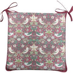 Coussin de siège carré Fraise Voleuse Cramoisi | Coussins de siège carrés rouges à motifs floraux