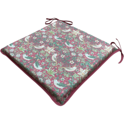 Cuscino Quadrato Strawberry Thief Crimson | Cuscini Quadrati Floreali Rossi