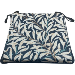 Coussin de siège carré, tapisserie d'ébène à motif de branches de saule | Coussins de siège William Morris