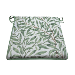 Coussin de siège carré à motif de branches de saule et de sauge | Coussins de siège William Morris