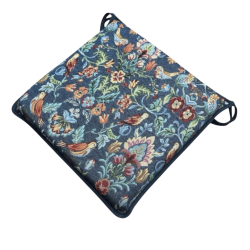 Square Seat Pad William Denim Tapestry | Multicoloured Tapestry Seat Pads
