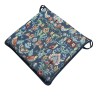 Coussin de siège carré William Denim Tapestry | Coussins de siège multicolores en tapisserie