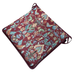 Coussin de siège carré William Tapisserie Rouge | Coussins de chaise carrés Tapisserie Rouge