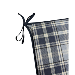 Highland Check Denim Square Seat Pads | Geometric Square Seat Pads