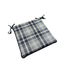Highland Check Denim Vierkante Stoelkussens | Geometrische Vierkante Stoelkussens