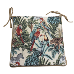 Square Seat Pads Natural Rainforest Tapestry | Square Shape Chair Pads