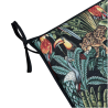 Square Seat Pads Black Rainforest Tapestry | Non-Slip Square Chair Pads
