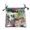Square Shaped Floral Velvet Chair Pads | Floral Square Seat Pads