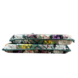 Coussins de chaise carrés en velours à motifs floraux | Coussins de siège carrés à motifs floraux