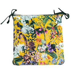Square Velvet Midsummer Chair Pads | Floral Velvet Square Seat Pads