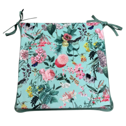 Square Velvet Tranquillity Seat Pads | Floral Velvet Square Seat Pads