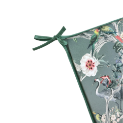 Coussins de siège carrés en velours à motifs chinoiserie | Coussins de siège carrés en velours à motifs