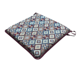 Aztec Tapestry Square Seat Pads | Multicoloured Square Chair Pads |