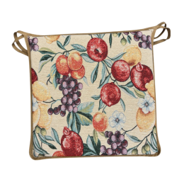 Coussin de chaise carré à motif de fruits naturels | Coussin de chaise carré multicolore