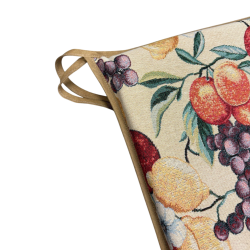 Square Seat Pad Natural Fruits Tapestry | Multicoloured Square Chair Pad