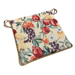 Square Seat Pad Natural Fruits Tapestry | Multicoloured Square Chair Pad