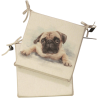 Large Pug Reversible Square Seat Pads | Set of 2, 4, 6 or 8 Chair Pads