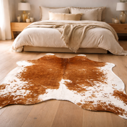 Extra extra Large Brown & White Cowhide Rug | Very Large Cow Hide