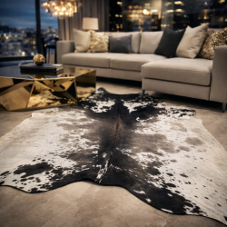 Extra Large Brown & off- White Cowhide Rug | X/Large Brown Cow Skin