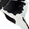 Tapis extra large en peau de vache noire et blanc cassé | Tapis en peau à poils très large