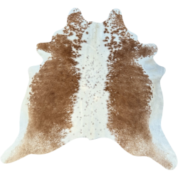 Huge Tan & off- White Cowhide Rug | XX/Large Hair on Hide Rug